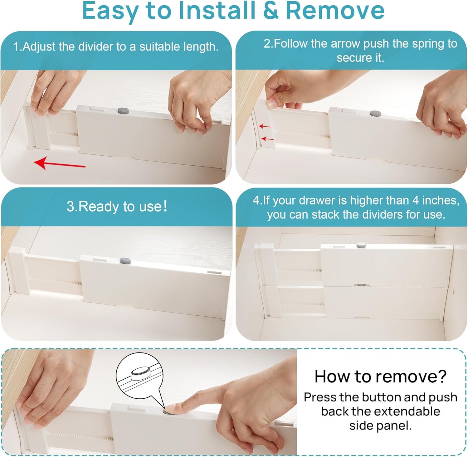 Drawer Dividers for Clothes 8 Pack - Image 5